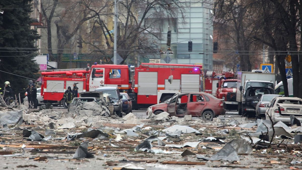 Při ruském ostřelování Charkova byla poškozena televizní věž